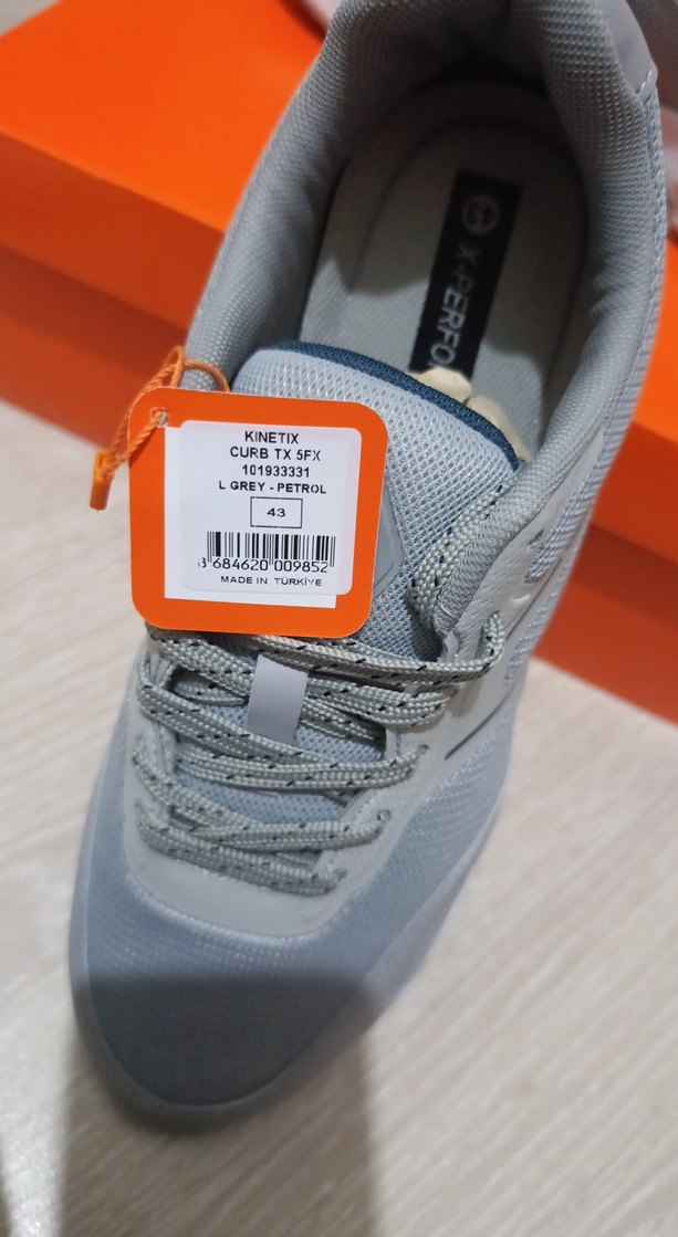 Gri Erkek Spor Ayakkabı Velcro Bağcıklı - Görsel 5