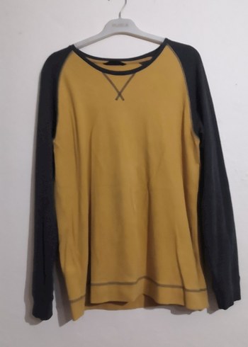 Sarı Siyah Uzun Kollu Salaş Sweatshirt