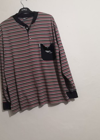 Erkek Çok Renkli Çizgili Düğmeli Pijama Üstü - Görsel 3