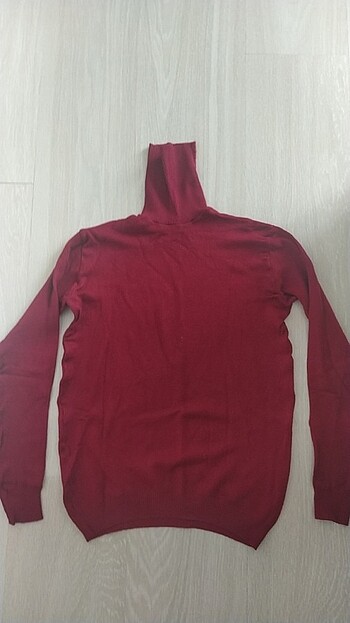 Bordo boğazlı triko kazak
