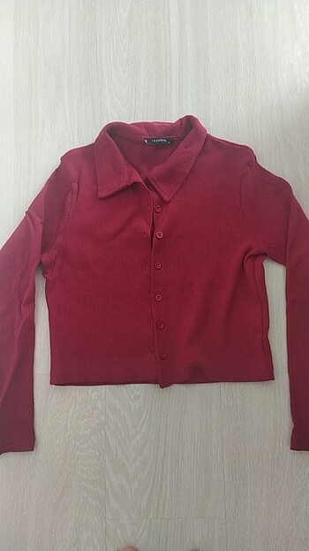 Trendyolmilla bordo düğmeli bluz