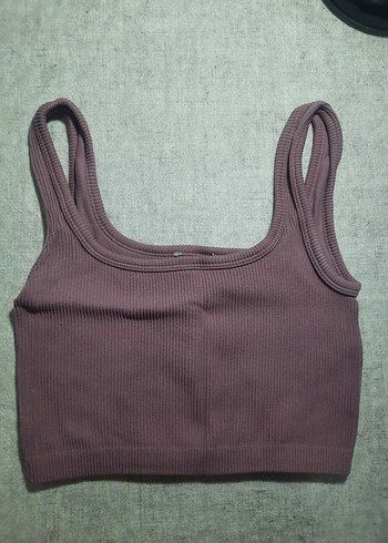 Addax Kadın Basic lila mor Crop Top