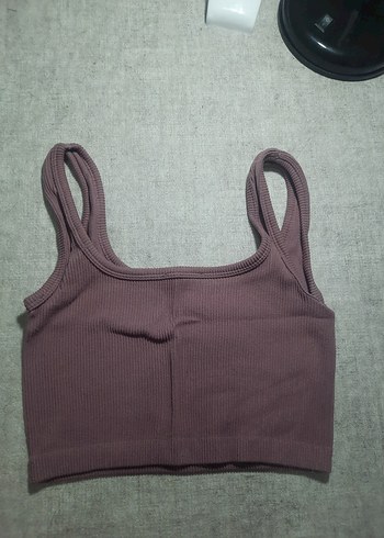xs Beden Kadın Basic lila mor Crop Top