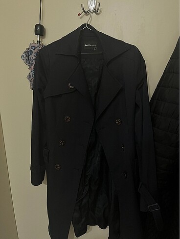 Lacivert trenchcoat