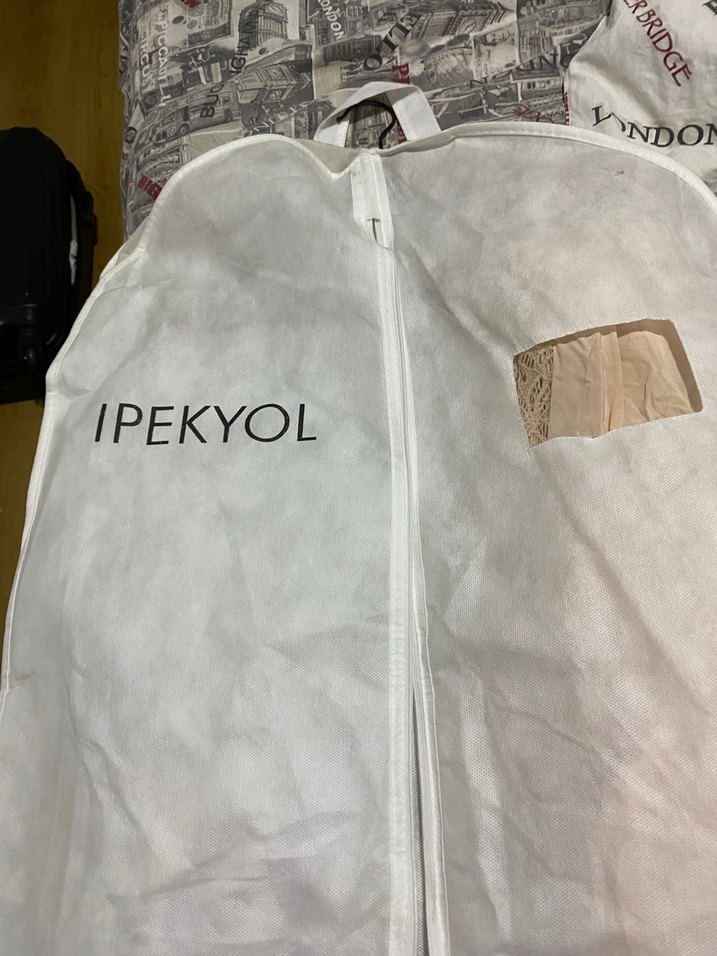 İPEKYOL/Dantel Detaylı Bej Bohem Uzun Elbise - Görsel 4