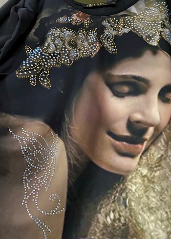 Drapeli Siyah Straplez Mini Bluz - Görsel 3