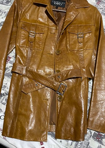 DERİMOD/Kahverengi deri ceket - Görsel 4
