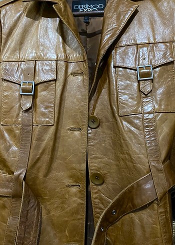 DERİMOD/Kahverengi deri ceket - Görsel 5