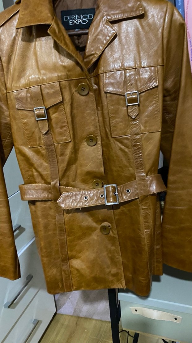 DERİMOD/Kahverengi deri ceket - Görsel 2