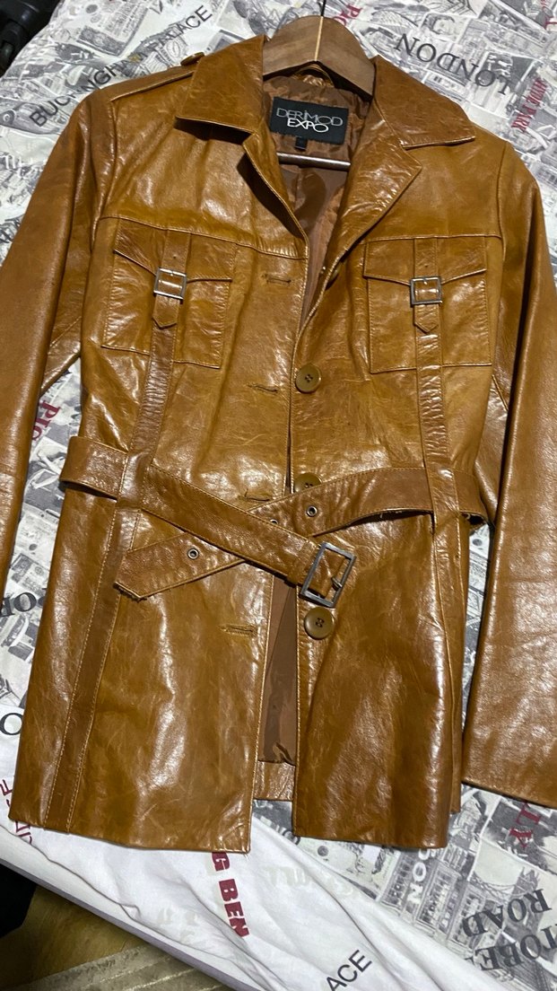 DERİMOD/Kahverengi deri ceket - Görsel 4