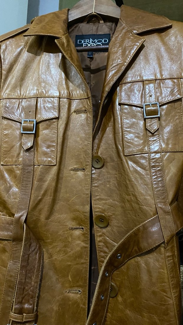 DERİMOD/Kahverengi deri ceket - Görsel 5