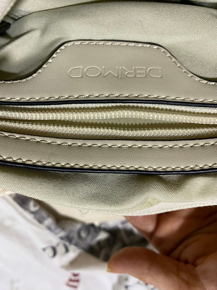 DERİMOD/Tokalı Beyaz Deri Kadın Çanta - Görsel 2