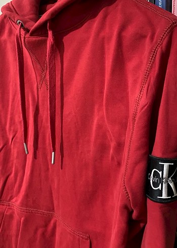 Kırmızı Calvin Klein Jeans Erkek sweatshirt - Görsel 2