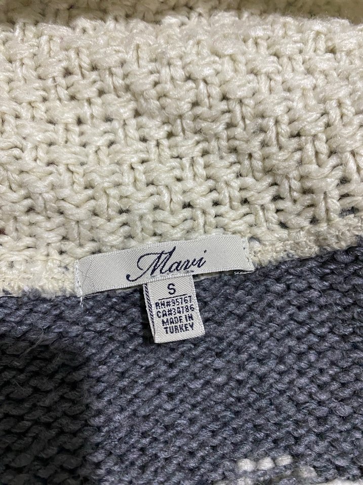 MAVİ JEANS/Gri Bohem Tarz Uzun Kollu Örgü Hırka - Görsel 3