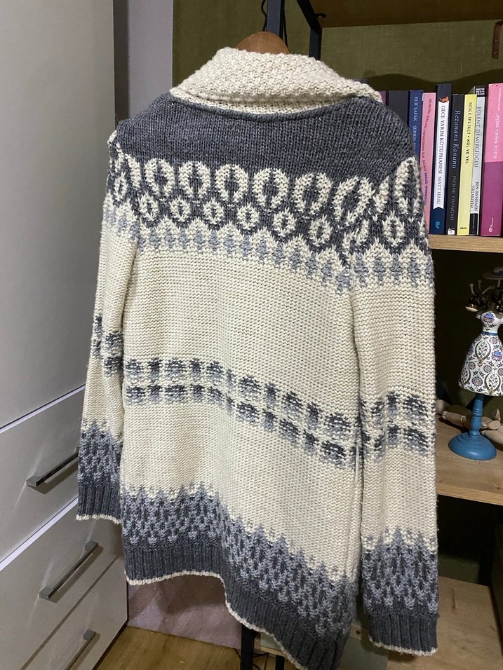 MAVİ JEANS/Gri Bohem Tarz Uzun Kollu Örgü Hırka - Görsel 4