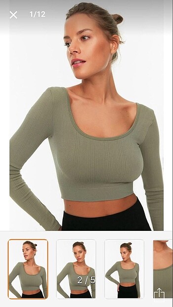 Trendyol milla kare yaka crop beyaz hakı mL