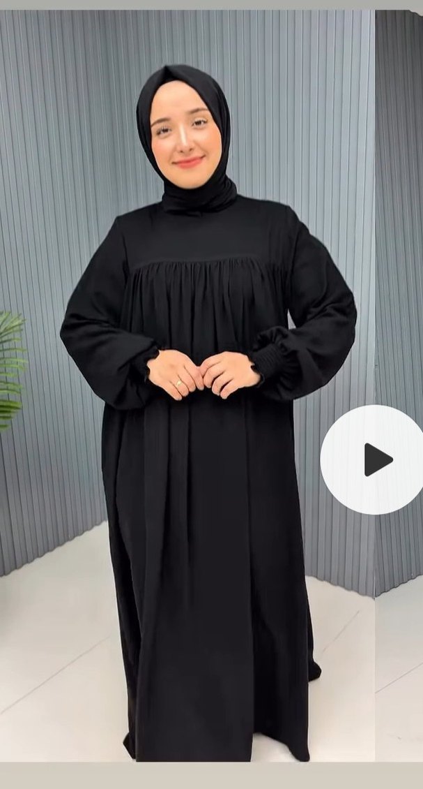 SİYAH ELBİSE FERACE - Görsel 3