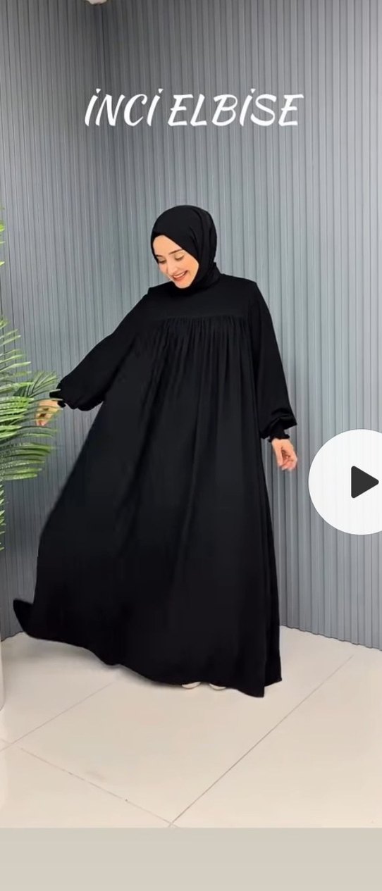 SİYAH ELBİSE FERACE - Görsel 4