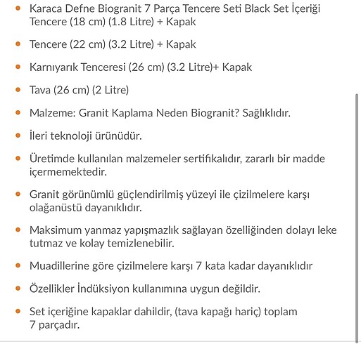  Beden Karaca defne tencere seti