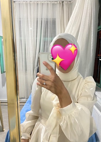 Drapeli Uzun Beyaz Nişan Elbisesi - Görsel 2