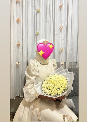 Drapeli Uzun Beyaz Nişan Elbisesi - Görsel 5