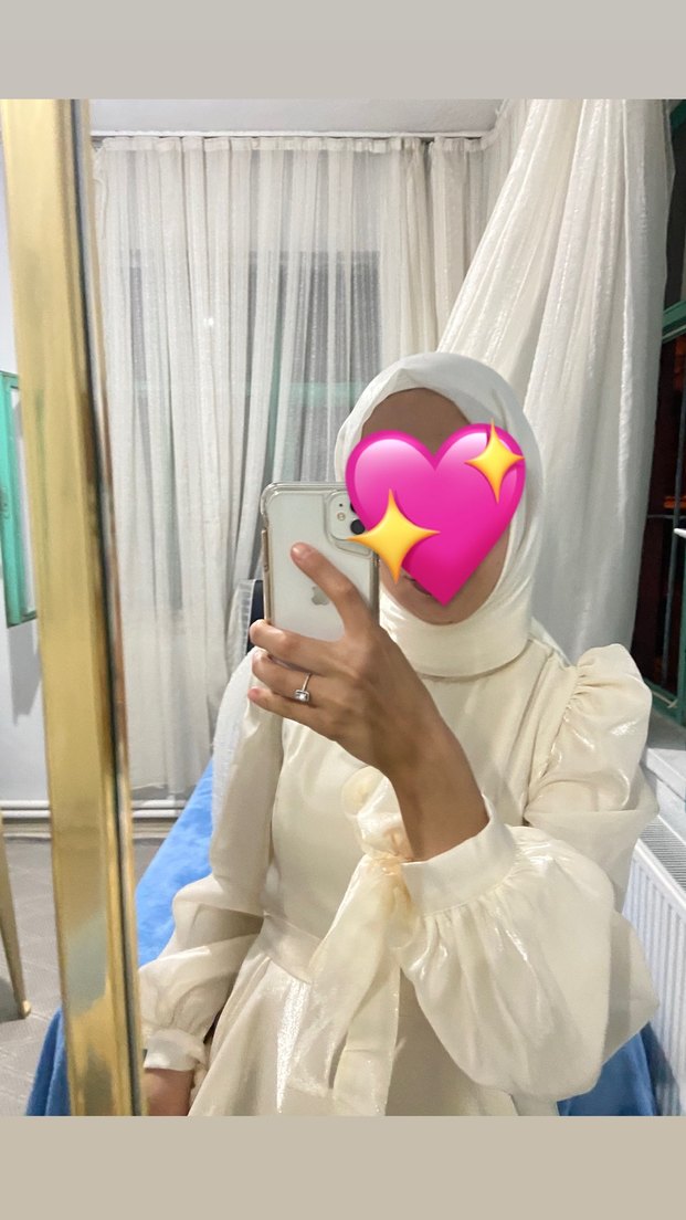 Drapeli Uzun Beyaz Nişan Elbisesi - Görsel 2