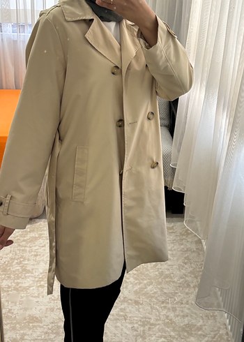 Bej Midi Kadın Trençkot - Görsel 4