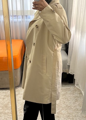 Bej Midi Kadın Trençkot - Görsel 5
