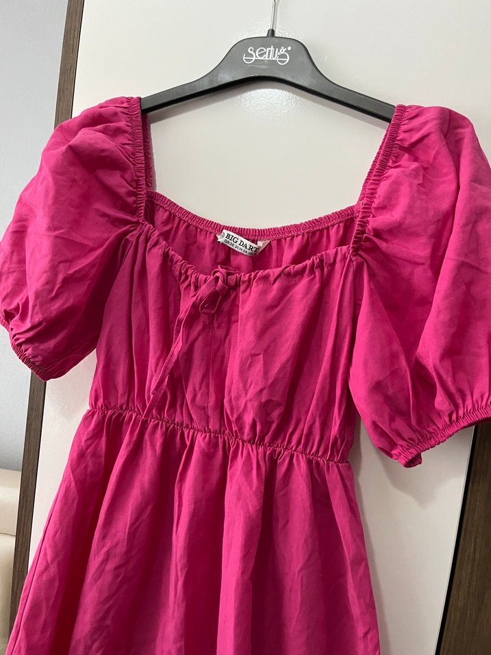 Pembe Midi Bohem Elbise - Görsel 2