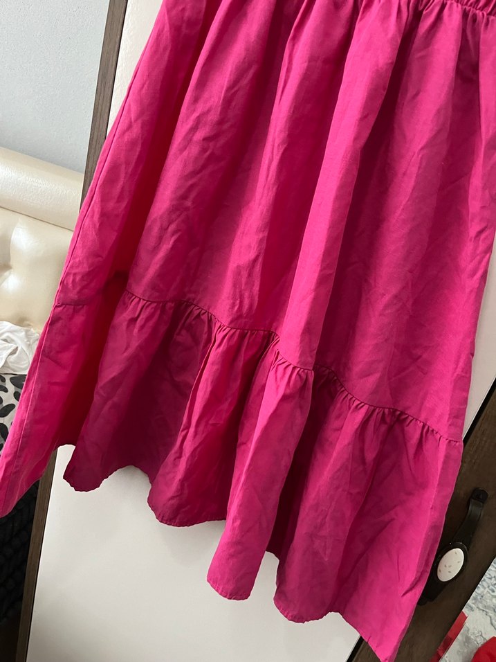 Pembe Midi Bohem Elbise - Görsel 3