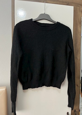 Siyah Kadın Triko Uzun Kollu Kazak - Görsel 2