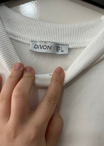 Beyaz Kadın Sweatshirt Uzun Kollu Rahat Kesim - Görsel 4