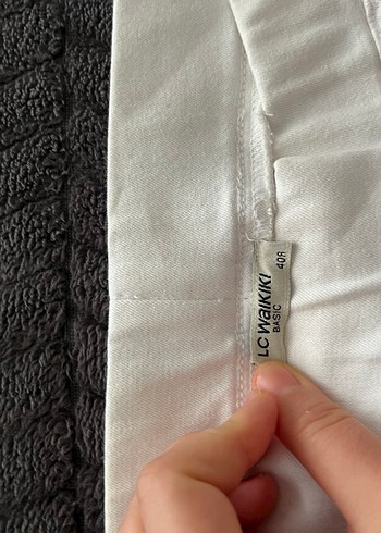 Beyaz Keten Kadın Midi Pantolon - Görsel 3