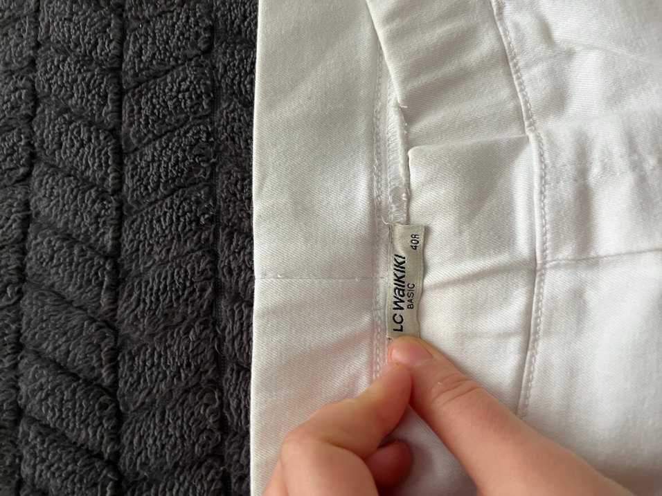 Beyaz Keten Kadın Midi Pantolon - Görsel 3