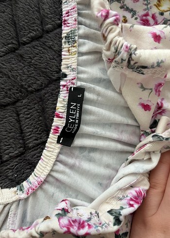 Pembe Çiçekli Uzun Straplez Elbise - Görsel 5