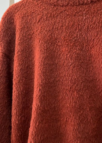 Kadın Kahverengi Örgü Uzun Kollu Kazak - Görsel 3