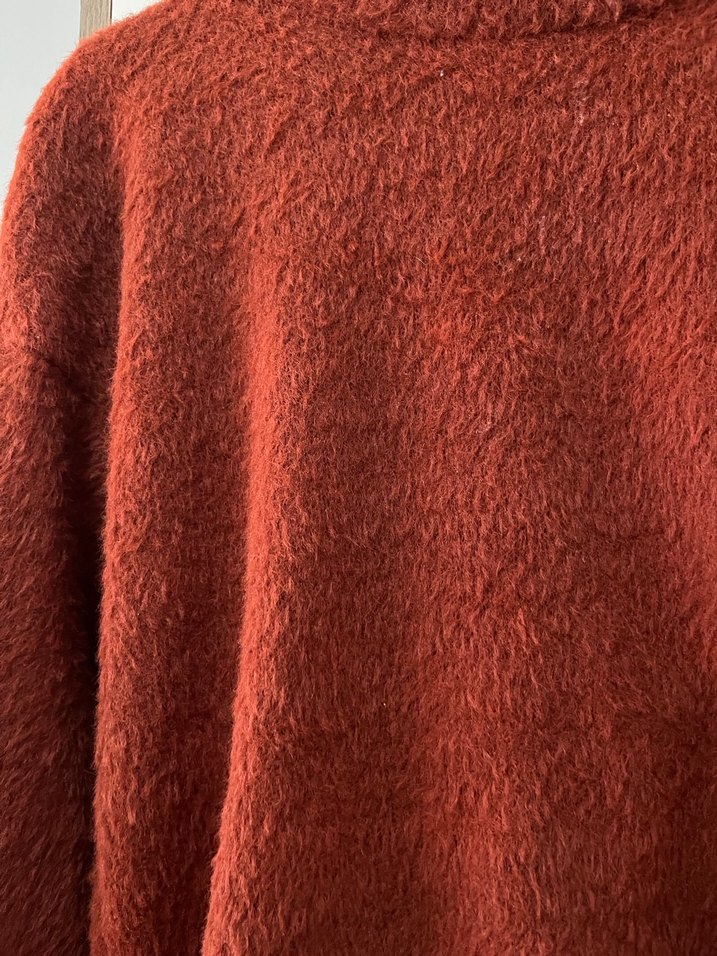 Kadın Kahverengi Örgü Uzun Kollu Kazak - Görsel 3