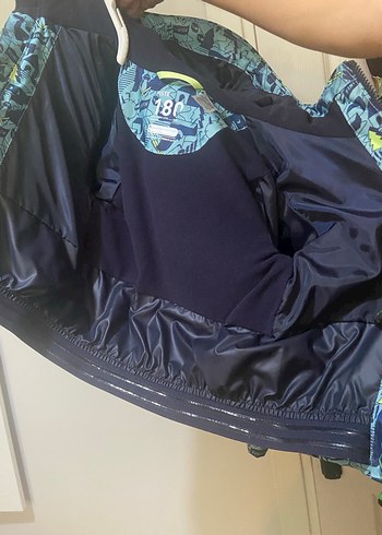 4 Yaş Beden mavi Renk Decathlon Wedze Erkek Çocuk Mavi Baskılı Fermuarlı Mont