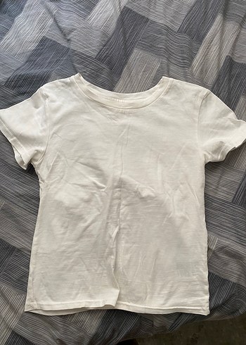 Beyaz Kısa Kollu Pamuklu Tişört
