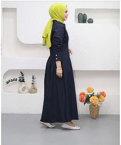 38 Beden lacivert Renk Denim elbise