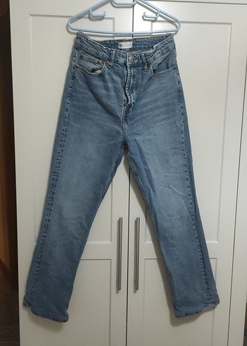 Kadın Gri Mavi Normal Kesim Midi Kot Pantolon