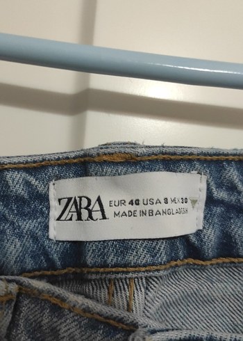 Zara Kadın Gri Mavi Normal Kesim Midi Kot Pantolon