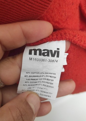 Mavi Mavi Baskılı turuncu Kapüşonlu Sweatshirt