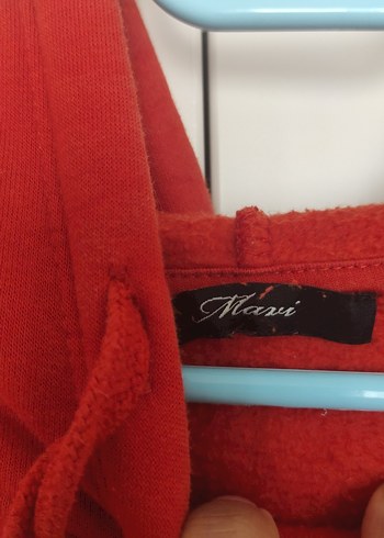 s Beden kırmızı Renk Mavi Baskılı turuncu Kapüşonlu Sweatshirt