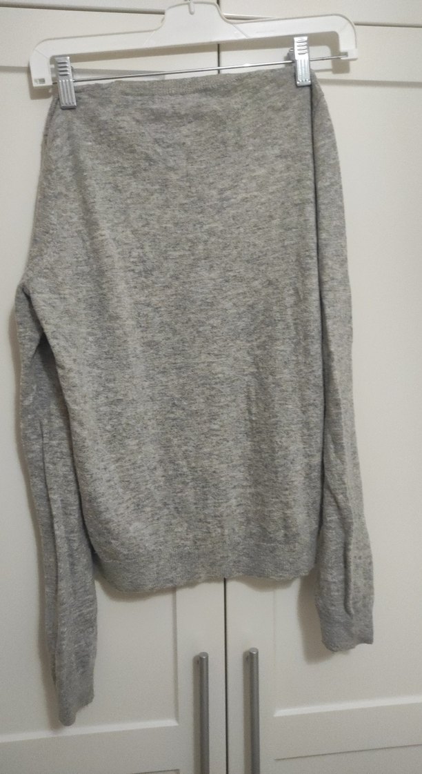 Gri Bisiklet Yaka Örgü kız çocuk kazak - Görsel 2