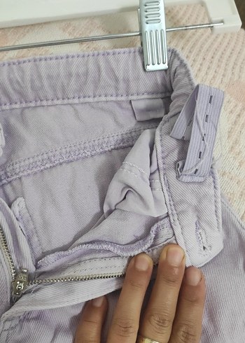 Mor Rahat Kesim Kız Kot Pantolon - Görsel 4