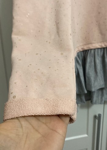 Kız Çocuk Pembe Fırfırlı Sweatshirt - Görsel 5