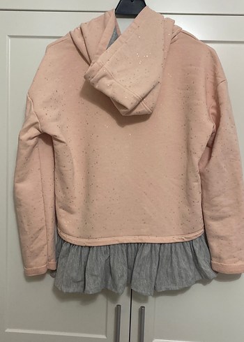 Kız Çocuk Pembe Fırfırlı Sweatshirt - Görsel 2