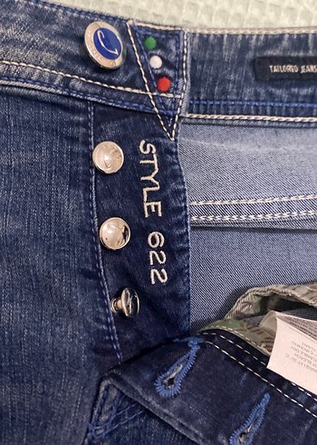 Jacob Cohen Lacivert Baskılı Erkek Kot Pantolon - Görsel 7