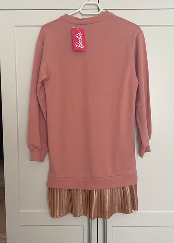 Pembe Barbie Baskılı Kız çocuk elbise - Görsel 5